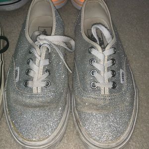 Vans silver glitter lace up